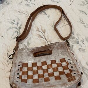 Bed Stu Brown and White Crossbody Bag